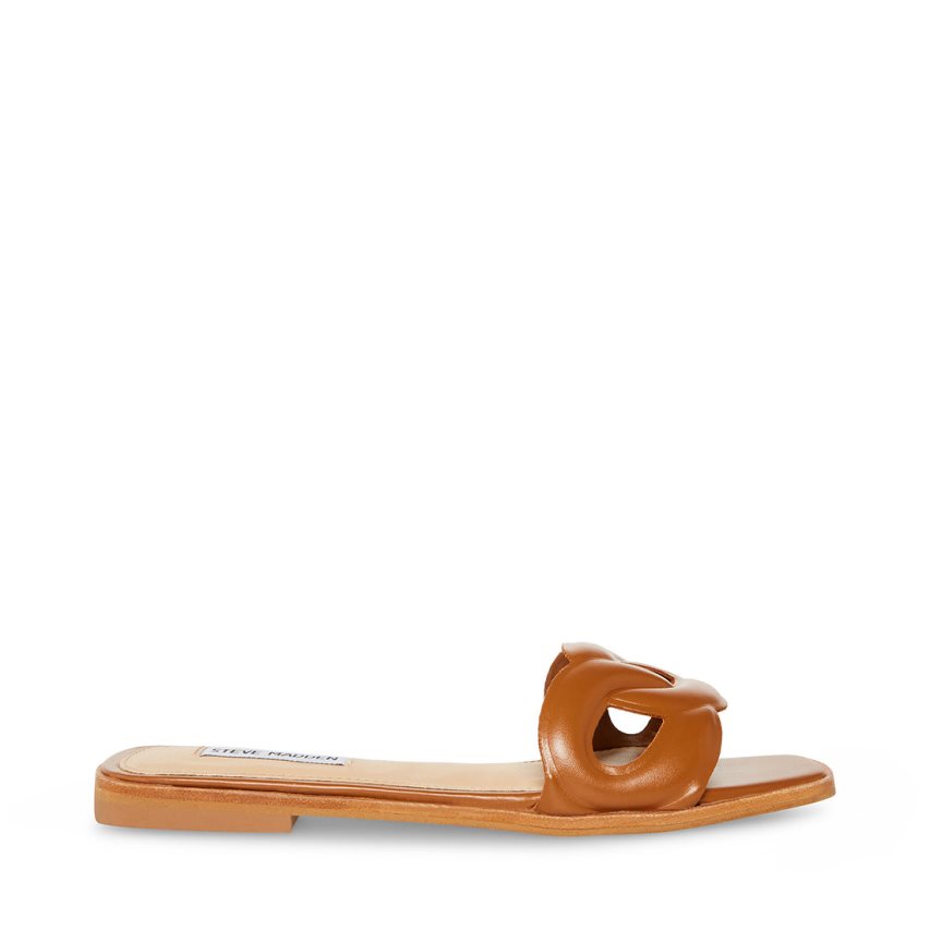 Brown Steve Madden Helene Women\'s Slides | PH 0154XSW